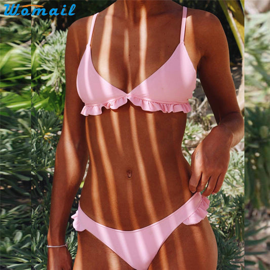 Womail Suit Bikini Swimwear Women Push-Up Padded Bra Beach Bikini Set Swimsuit Swimwear drop shopping 1PC