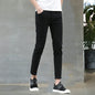 Spring And Summer Thin White Jeans Men Men'S Holes Casual Stretch Slim Fit Pants Men