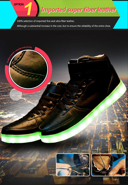 Colorful luminescent board shoes fluorescent sports shoes casual shoes high