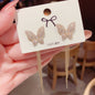 Micro Inlaid Zircon Butterfly Tassel Dual-wear Stud Earrings Sterling Silver Needle