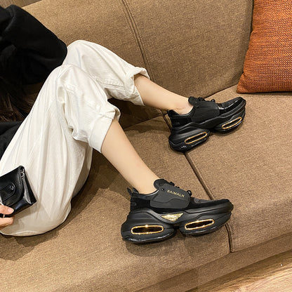 Hollow Stretch Platform Heightened Casual Sneakers