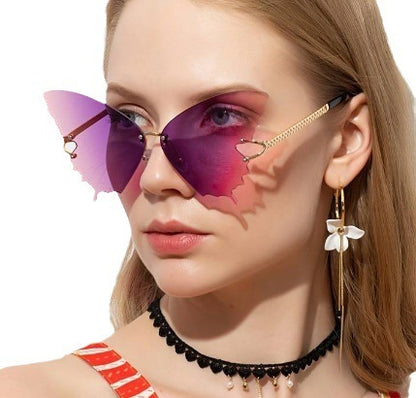 Butterfly Female Fashion Large Rim Gradient Color Street Shot Sun Glasses