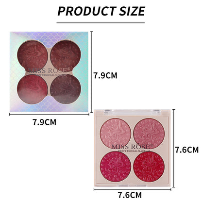 MISS ROSE Lipstick Compact 4 Color Lip Gloss Plate Moisturizing Easy To Color Lipstick Foreign Trade Exclusive For Cross-border In Stock Wholesale
