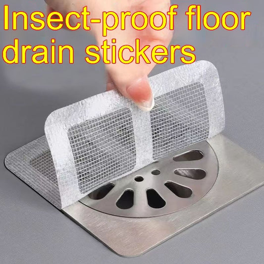 Disposable Self-adhesive Tian Zi Floor Drain Sheet Anti-blocking Insect-proof Anti-hair