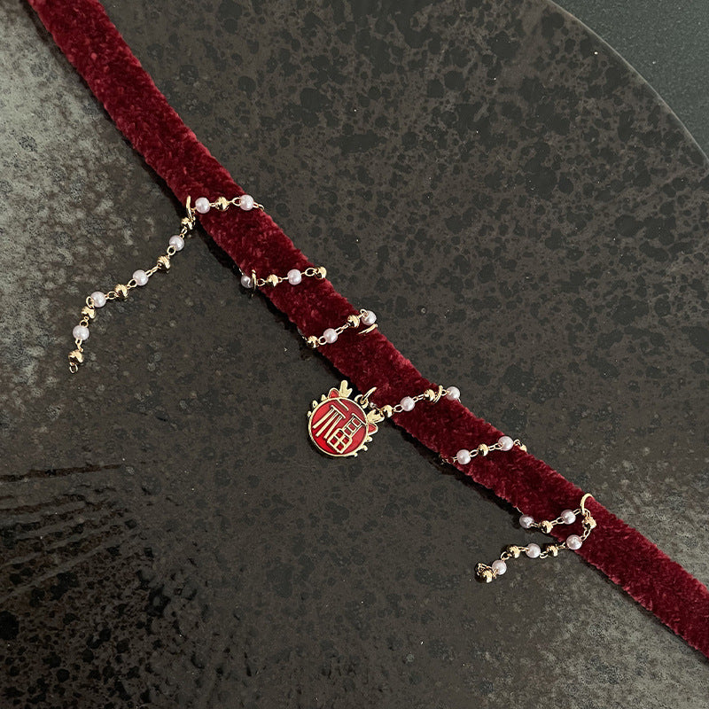 New Chinese Style Pearl Necklace For Women Autumn And Winter Plush