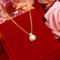 Fashion Jewelry Set Zircon Gem Pendant Chain Choker Necklace For Women Gold Color Stud Earring Statement Wedding Ring