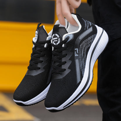 Breathable Thin Fashion Casual Flyknit Sports Mesh Shoes