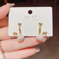 925 Silver Pin Earrings Classic Long Geometric Tassel
