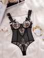 Women's See-through Underwear Lace Embroidery Stitching Suit