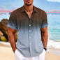Men's Shirt Linen Shirt Gradient Pattern