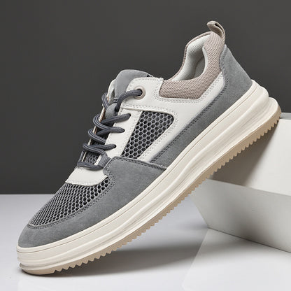 Top Layer Nubuck Plus Large Hole Mesh Breathable Korean Casual Shoes