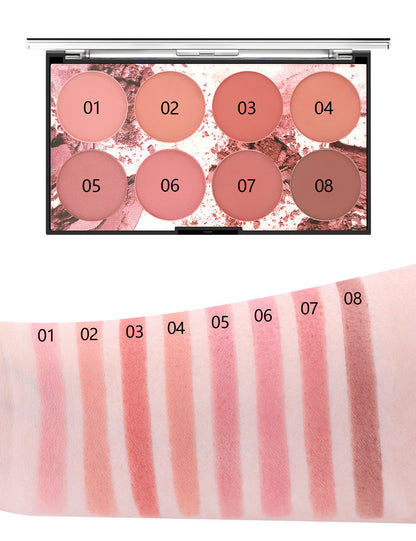 Miss Rose Eight-color Blush Palette Matte Long Lasting Sun Red