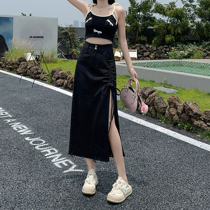 Women's Fashion Gradient Macaron Denim Skirt